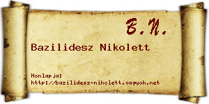 Bazilidesz Nikolett névjegykártya