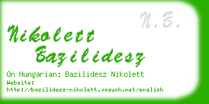 nikolett bazilidesz business card